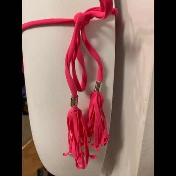 BP Nordstrom Bohemian Tassel Bikini Bottom Hot Pink S - Picture 4 of 11